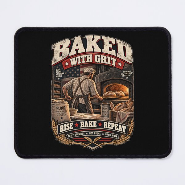 Item preview, Baked With Grit - Vintage Baker Americana Workwear T-Shirt designed and sold by DomKo10.
