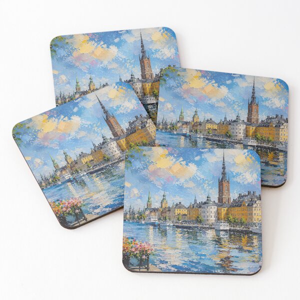 Item preview, Stockholm, Sweden – a painting of a summer day in this beautiful Scandinavian city. designed and sold by GalleryKauffeld.