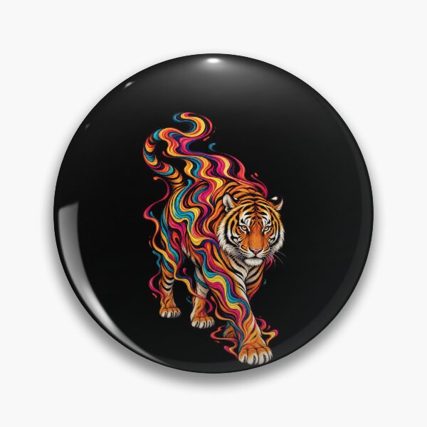 Item preview, Tiger In Colorful Flowing Ribbons designed and sold by elderberry.