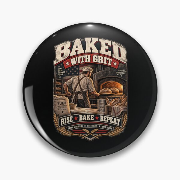 Item preview, Baked With Grit - Vintage Baker Americana Workwear T-Shirt designed and sold by DomKo10.
