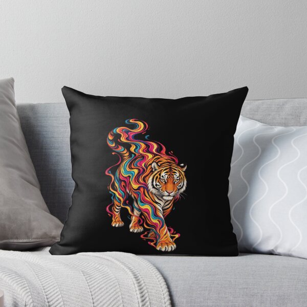 Item preview, Tiger In Colorful Flowing Ribbons designed and sold by elderberry.