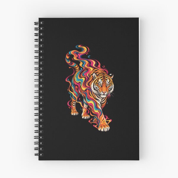 Item preview, Tiger In Colorful Flowing Ribbons designed and sold by elderberry.