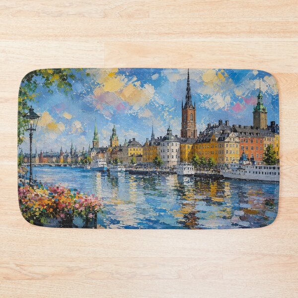 Item preview, Stockholm, Sweden – a painting of a summer day in this beautiful Scandinavian city. designed and sold by GalleryKauffeld.