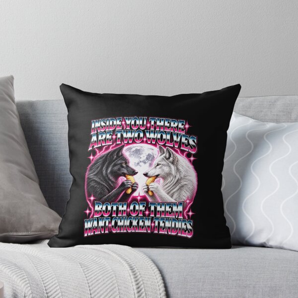 Item preview, Funny Inside You There Are Two Wolves Both Want Chicken Tendies Art designed and sold by elderberry.