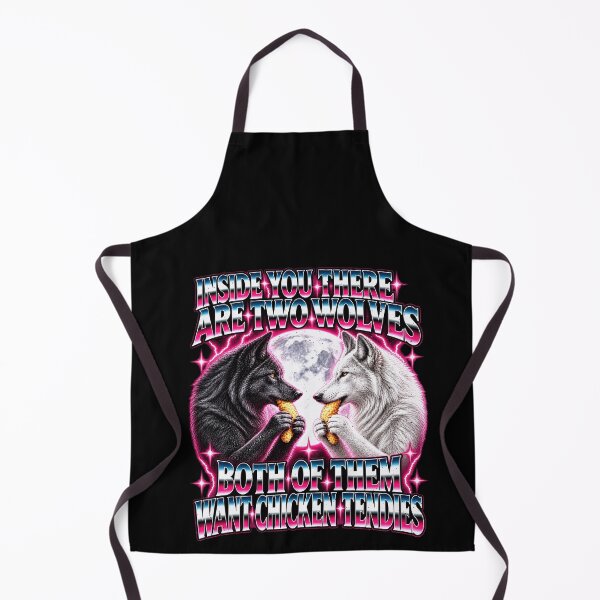Item preview, Funny Inside You There Are Two Wolves Both Want Chicken Tendies Art designed and sold by elderberry.