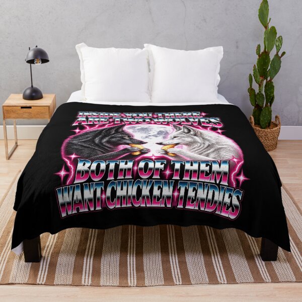 Item preview, Funny Inside You There Are Two Wolves Both Want Chicken Tendies Art designed and sold by elderberry.