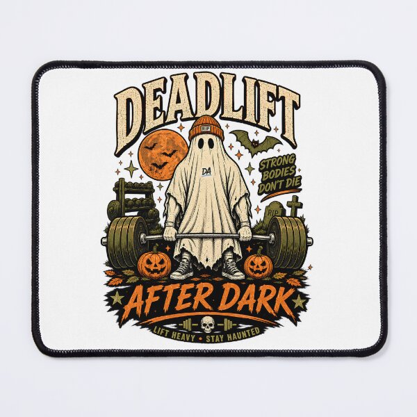 Item preview, Deadlift After Dark Ghost Fitness Halloween Gym Art designed and sold by DesignArtist.ia.