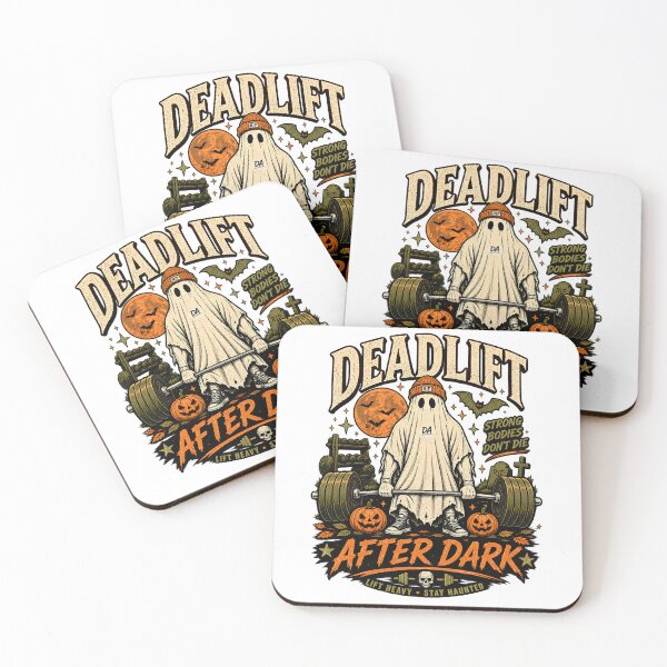Item preview, Deadlift After Dark Ghost Fitness Halloween Gym Art designed and sold by DesignArtist.ia.