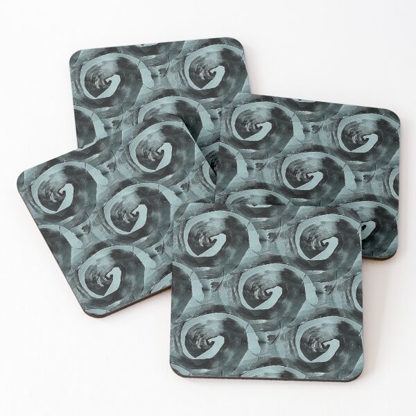 Item preview, Retro Circle Swirl in Black and Teal designed and sold by Artistestella.