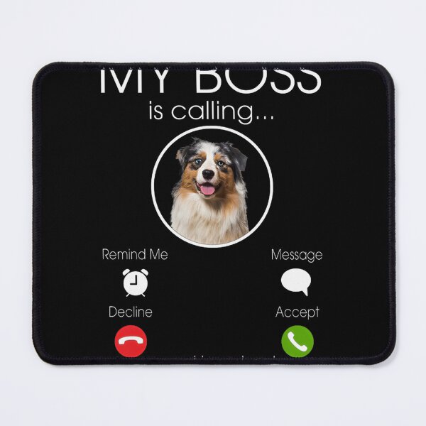 Item preview, Australian Shepherd Dog Lover Design Featuring 'My Boss' Text designed and sold by kevinmonebiang.