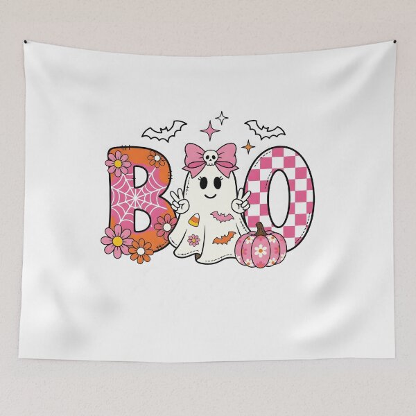 Item preview, Pink Boo Ghost Retro Halloween Girls Kids designed and sold by KroghDs.