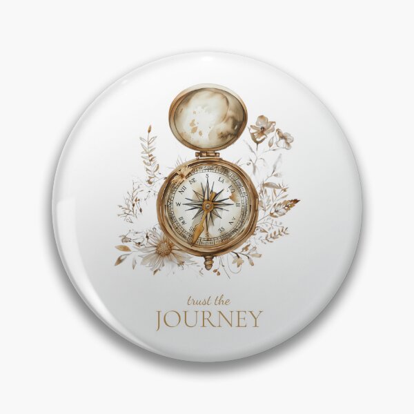 Item preview, Trust the Journey – Vintage Compass Floral Design designed and sold by InnerFaith.