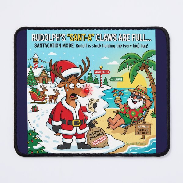 Item preview, Rudolph Sant-A Claws Are Full Funny Christmas designed and sold by SmartPuns.