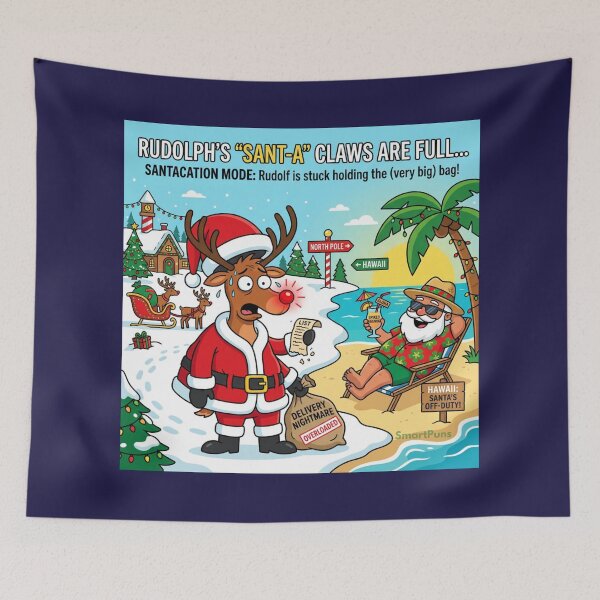 Item preview, Rudolph Sant-A Claws Are Full Funny Christmas designed and sold by SmartPuns.