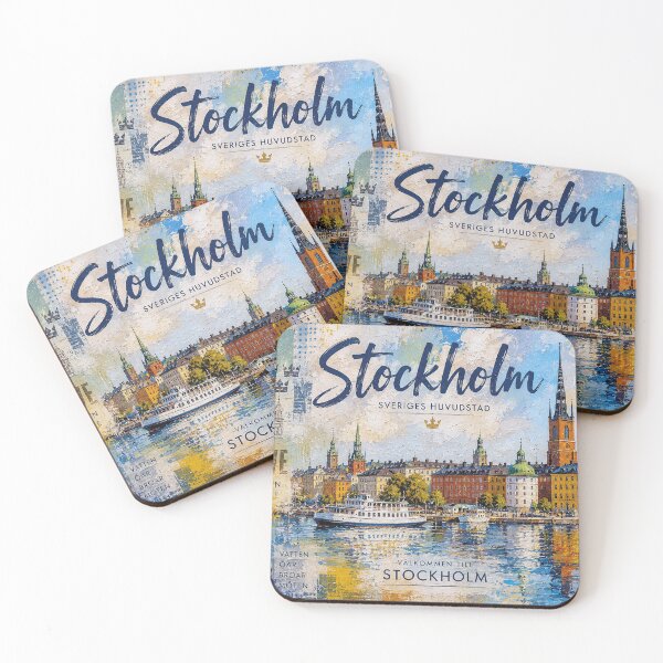 Item preview, Stockholm Postcard painting, Sweden – A Beautiful city in Europe. designed and sold by GalleryKauffeld.