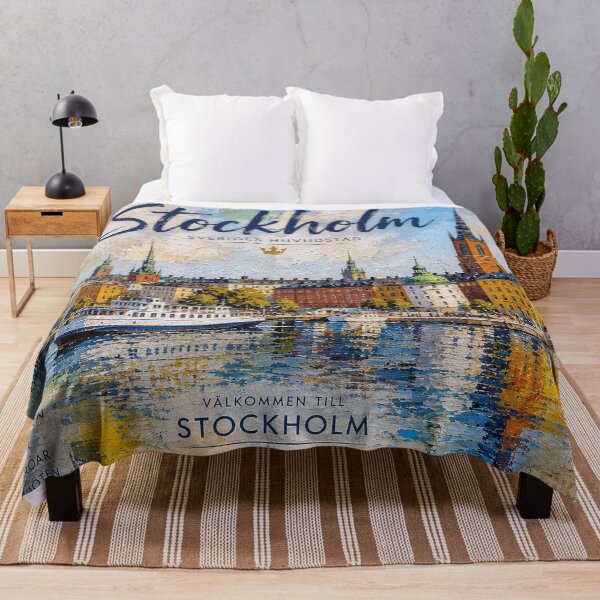 Item preview, Stockholm Postcard painting, Sweden – A Beautiful city in Europe. designed and sold by GalleryKauffeld.