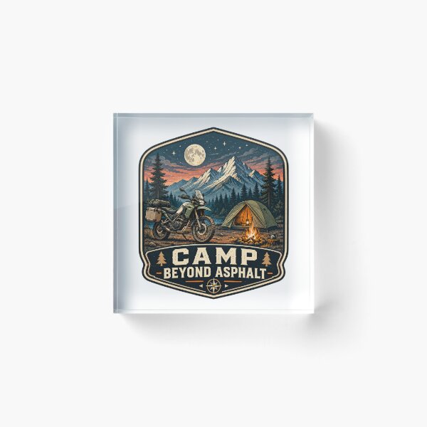 Item preview, Camp Beyond Asphalt — Motocamping Rider Gift designed and sold by TorqueTheoryLab.