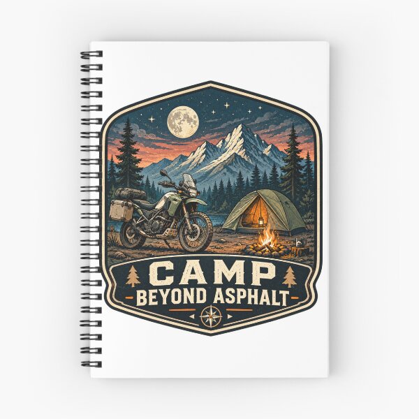 Item preview, Camp Beyond Asphalt — Motocamping Rider Gift designed and sold by TorqueTheoryLab.