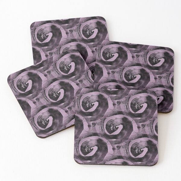 Item preview, Retro Circle Swirl in Black and Mauve designed and sold by Artistestella.