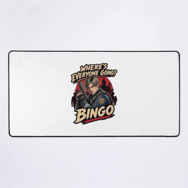 Item preview, Leon Kennedy Inspired Bingo Design Featuring 'Where's Everyone Going?' Quote designed and sold by Succpreme.