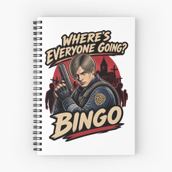 Item preview, Leon Kennedy Inspired Bingo Design Featuring 'Where's Everyone Going?' Quote designed and sold by Succpreme.