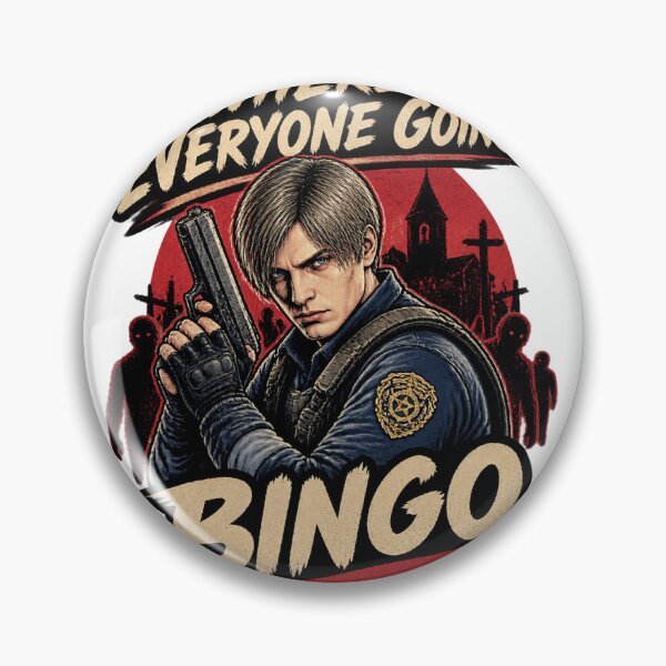 Item preview, Leon Kennedy Inspired Bingo Design Featuring 'Where's Everyone Going?' Quote designed and sold by Succpreme.