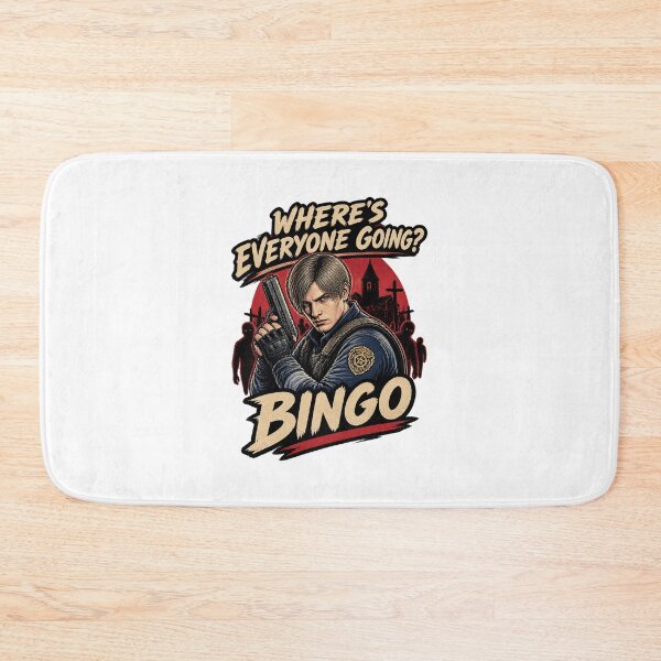 Item preview, Leon Kennedy Inspired Bingo Design Featuring 'Where's Everyone Going?' Quote designed and sold by Succpreme.