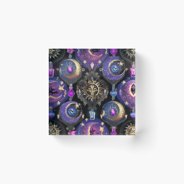Item preview, Gothic Celestial Alchemy: Mystical Halloween Seamless Pattern designed and sold by Dream Bloom Gallery.