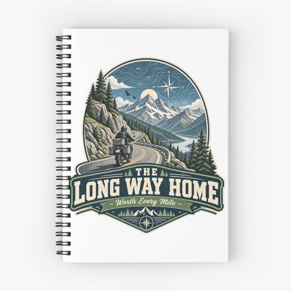 Item preview, The Long Way Home — Motorcycle Touring Gift designed and sold by TorqueTheoryLab.