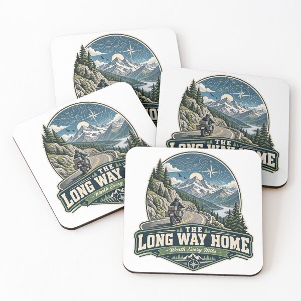 Item preview, The Long Way Home — Motorcycle Touring Gift designed and sold by TorqueTheoryLab.