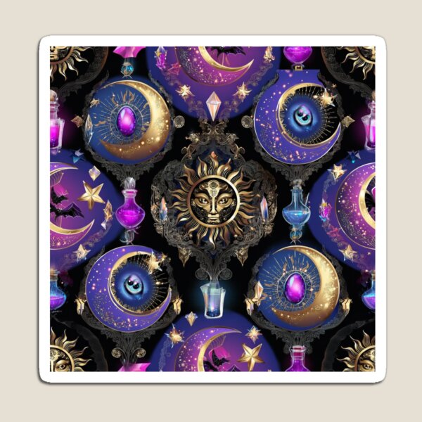 Item preview, Gothic Celestial Alchemy: Mystical Halloween Seamless Pattern designed and sold by Dream Bloom Gallery.