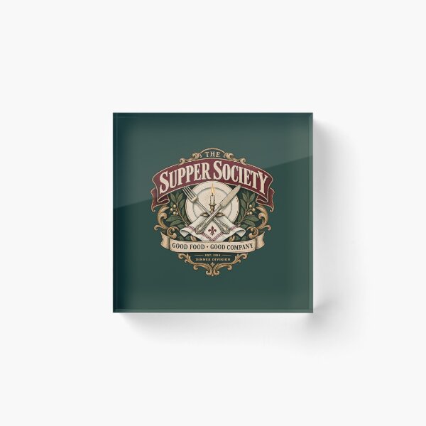 Item preview, The Supper Society Vintage Dining Club Emblem designed and sold by goldzilla.studio.