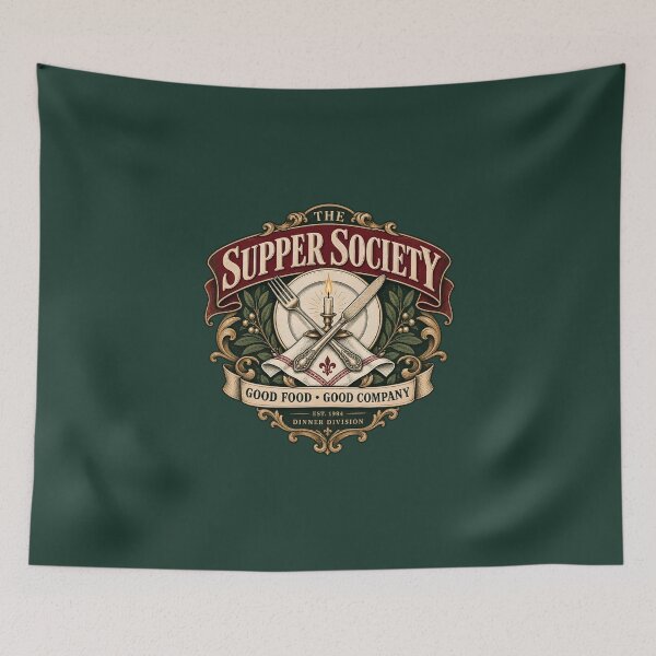 Item preview, The Supper Society Vintage Dining Club Emblem designed and sold by goldzilla.studio.