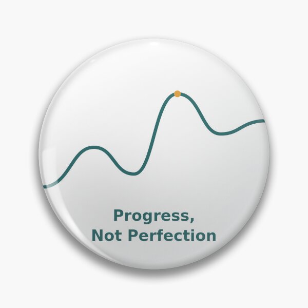 Item preview, Progress Not Perfection Mental Health Wave Design designed and sold by MEHDI-NAJIB.
