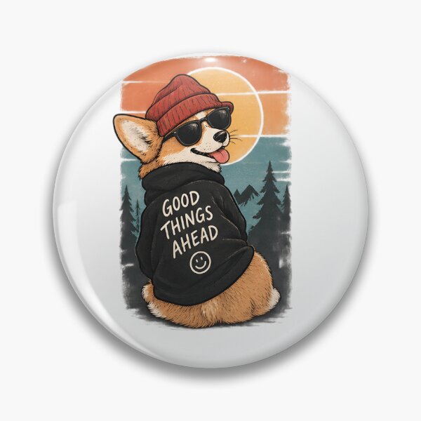 Item preview, Cute Dog Good Things Ahead Positive Sunset Aesthetic Design designed and sold by BlackSyeth.