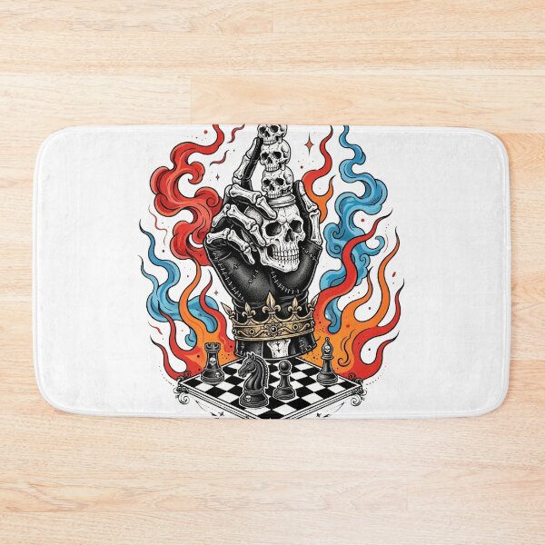 Item preview, Skeleton Hand Skull Chess King Crown Fire Smoke Tactical Strategy designed and sold by VYBE DARK Studio.