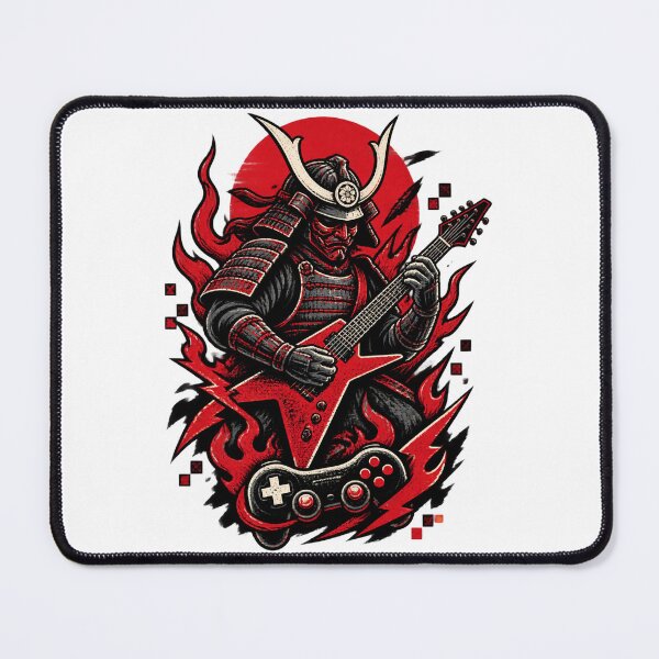 Item preview, Samurai Rock Band Graphic Art - Bold Japanese Warrior Music Design designed and sold by Milk McLactose.