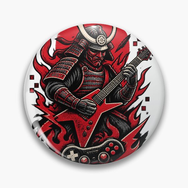 Item preview, Samurai Rock Band Graphic Art - Bold Japanese Warrior Music Design designed and sold by Milk McLactose.