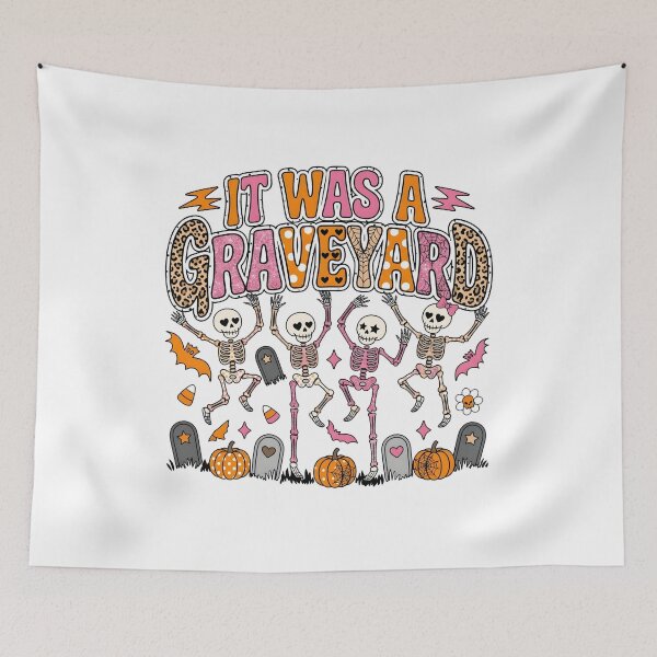 Item preview, Pink Graveyard Smash Halloween Skeletons designed and sold by KroghDs.