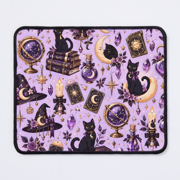 Item preview, Halloween Pattern: witchy aesthetics and cute black cats designed and sold by DreamagineArtDesign.