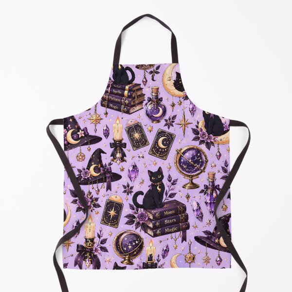 Item preview, Halloween Pattern: witchy aesthetics and cute black cats designed and sold by DreamagineArtDesign.