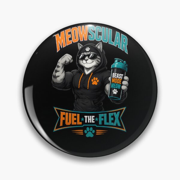 Item preview, Meowscular - Fuel The Flex Funny Gym Cat Protein designed and sold by StrongEveryDayStore.
