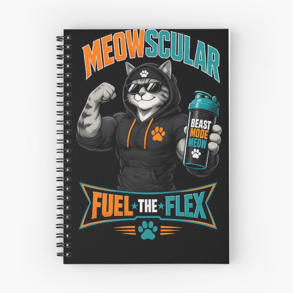 Item preview, Meowscular - Fuel The Flex Funny Gym Cat Protein designed and sold by StrongEveryDayStore.