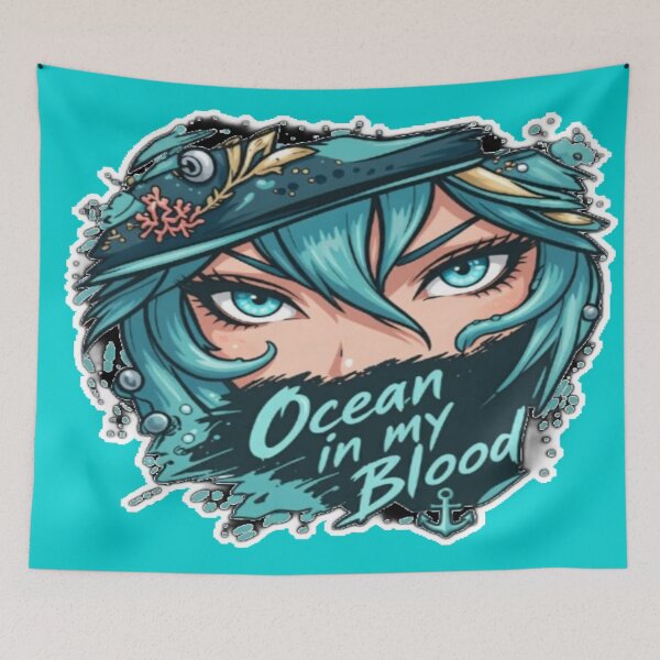 Item preview, Ocean In My Blood Anime Pirate Eyes Art designed and sold by FABIOLA1970.