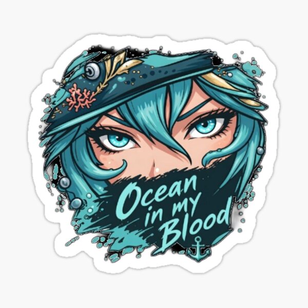 Item preview, Ocean In My Blood Anime Pirate Eyes Art designed and sold by FABIOLA1970.