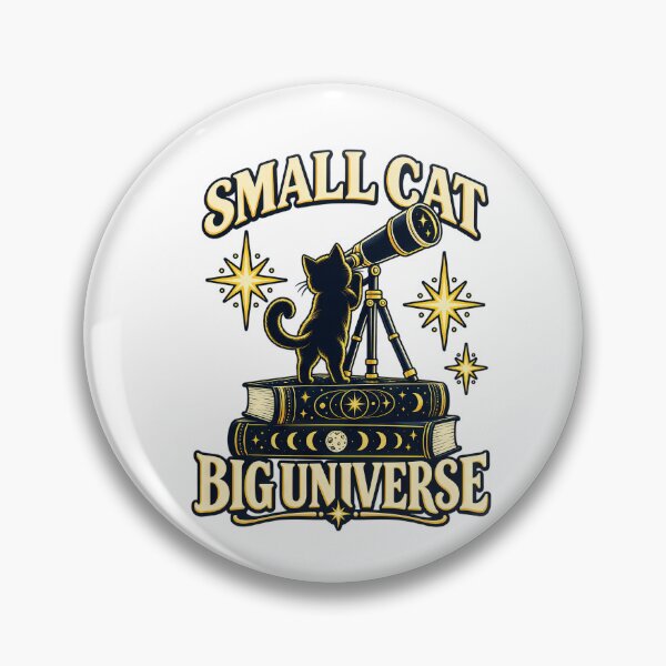 Item preview, Small Cat Big Universe — Stargazing Cat with Telescope designed and sold by thefreezoneart.