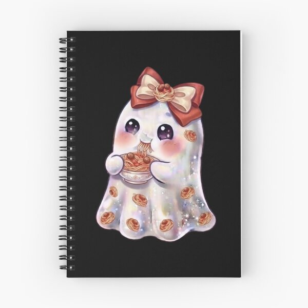 Item preview, Cute Kawaii Ghost Eating a Spaghetti Design /  Noodles Bowl / Halloween / Foodie / T-shirts mugs stickers phone case hardcover journal poster designed and sold by TeenLake.