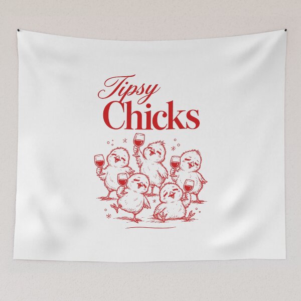 Item preview, Wine Lover Tipsy Chicks Funny Wine Glass designed and sold by LuminOrb.