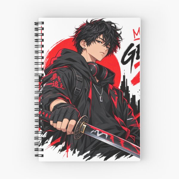 Item preview, Anime Samurai Warrior – Black & Red Katana Gen Z Streetwear designed and sold by Shanker-studio.