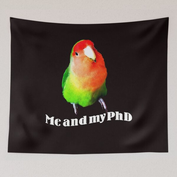 Item preview, Dutch Orange Lovebird, Agapornis, Me and my PhD, Bird Lover designed and sold by DiensDesign.
